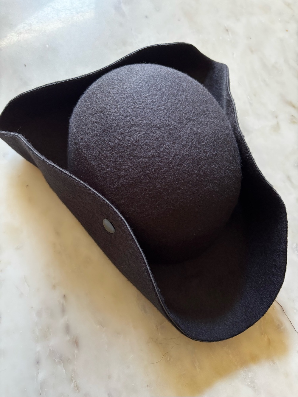 Boys Black Felt Tricorn Hat - Unbranded